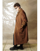 Vintage καφέ καμπαρτίνα με γούνινη επένδυση