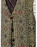 Vintage vest with shiny embroidery L