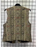 Vintage vest with shiny embroidery L