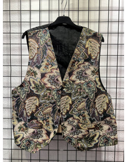 Vintage μπροκάρ γιλέκο XXL 