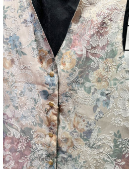 Vintage floral vest with embroidery L