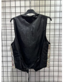 Vintage floral vest with embroidery L