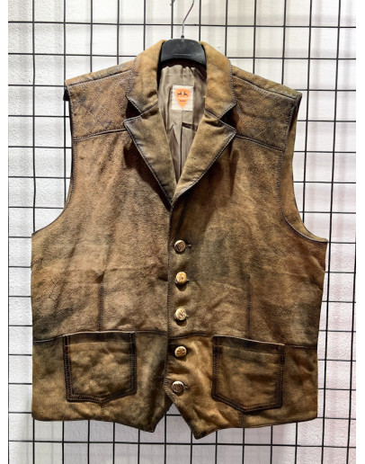 Vintage unisex leather vest L