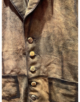 Vintage unisex leather vest L