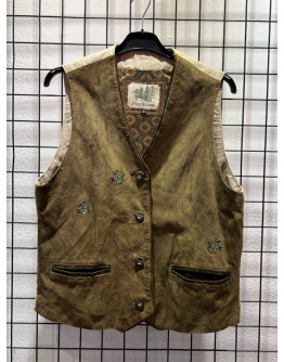 Vintage tyrol leather vest M