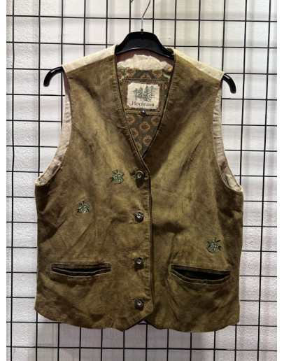 Vintage tyrol leather vest M