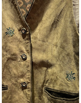 Vintage tyrol leather vest M