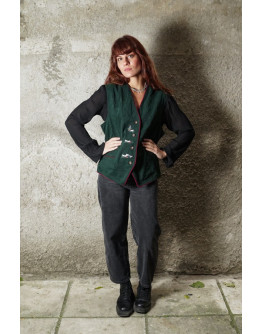 Vintage unisex γιλέκο με κεντημενες λεπτομερειες