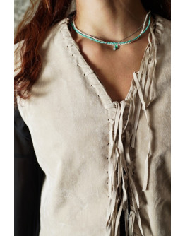 Vintage suede γιλέκο με κρόσια