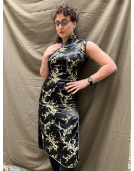 Vintage μεταξωτό Qipao φόρεμα S