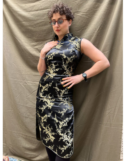 Vintage μεταξωτό Qipao φόρεμα S