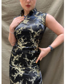 Vintage μεταξωτό Qipao φόρεμα S