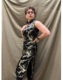 Vintage μεταξωτό Qipao φόρεμα S