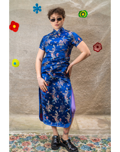 Vintage silk Qipao dress S