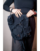 Vintage suede δερμάτινη τσάντα backpack