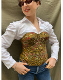 Vintage Corset with embroidery details S