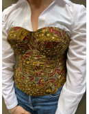 Vintage Corset with embroidery details S