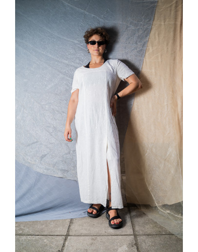 Vintage λευκό φόρεμα XL