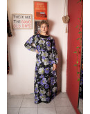 Vintage 70s maxi φλοράλ φόρεμα L