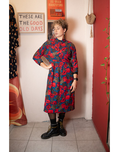 Vintage 90's midi floral dress M