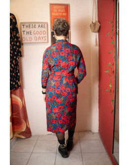 Vintage 90's midi floral dress M