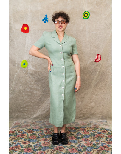 Vintage linen dress S