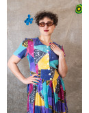 Vintage 90s printed dress M