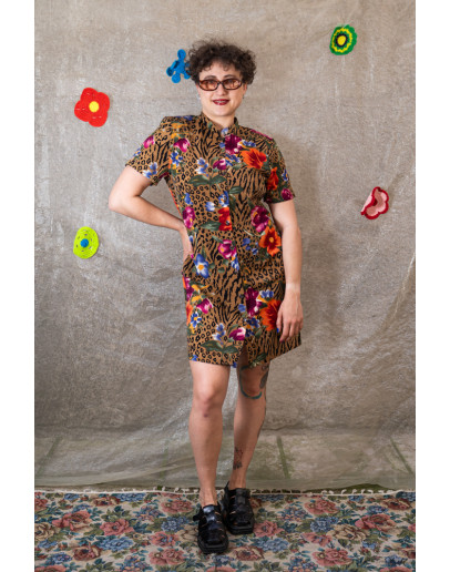 Vintage 90s printed dress M