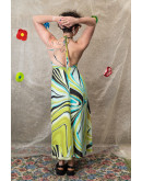 Vintage Υ2Κ μεταξωτό εμπριμέ φόρεμα S