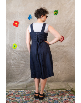 Vintage λινό φόρεμα M