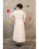 Vintage μεταξωτό φλοράλ φόρεμα L