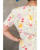 Vintage μεταξωτό φλοράλ φόρεμα L