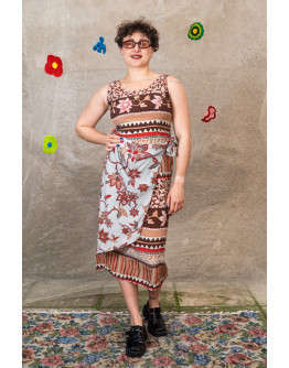 Vintage εμπριμέ φόρεμα S