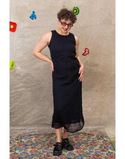 Vintage dress with embroidery details S