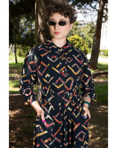 Vintage 90s εμπριμέ φόρεμα M-L