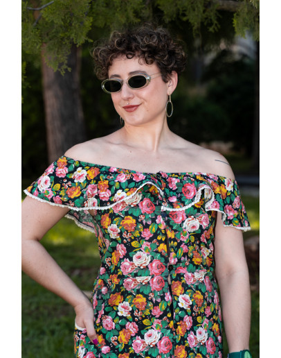 Vintage 90's midi floral dress Μ