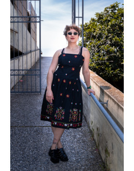 Vintage 90's midi floral dress Μ