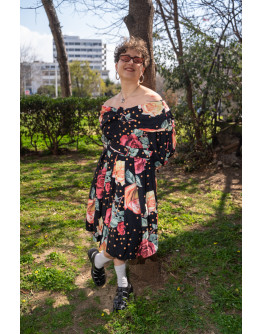 Vintage 90's midi floral dress L