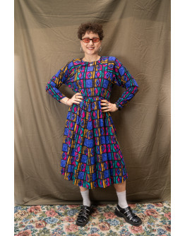 Vintage εμπριμέ φόρεμα M