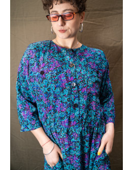 Vintage 90's φλοράλ φόρεμα XL