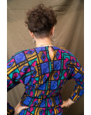 Vintage εμπριμέ φόρεμα M