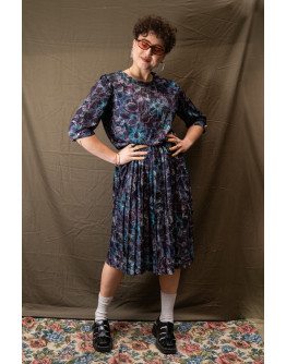 Vintage εμπριμέ φόρεμα M