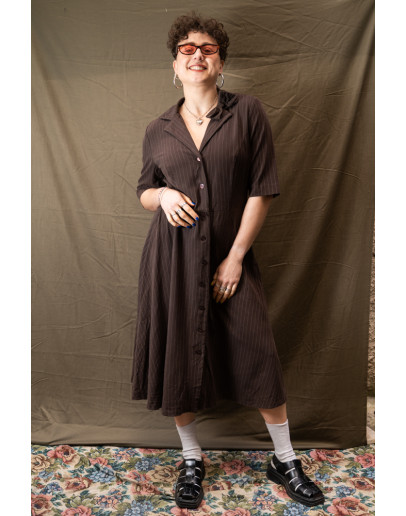 Vintage 90's ριγέ φόρεμα XL