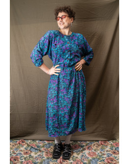 Vintage 90's φλοράλ φόρεμα XL