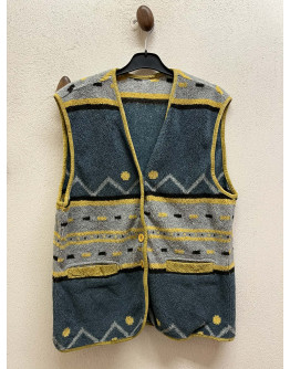 Vintage unisex φλις αμάνικο top Μ