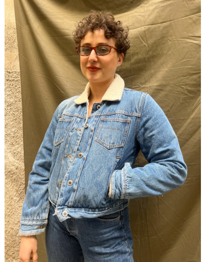 Vintage denim jacket with lining S