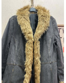 Vintage denim jacket με faux fur L