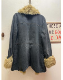Vintage denim jacket με faux fur L