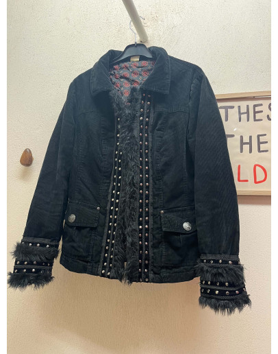 Vintage κοτλέ jacket με κεντημένες λεπτομέρειες L