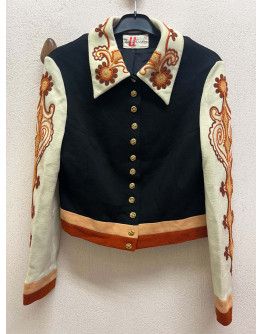 Vintage jacket με κεντημένες λεπτομέρειες S